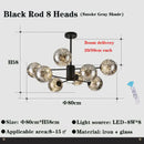 GobekUsa Glass Ball Branch Chandelier: Modern LED Crystal Ceiling Lighting for Living Room
