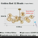 GobekUsa Glass Ball Branch Chandelier: Modern LED Crystal Ceiling Lighting for Living Room