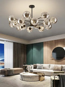 GobekUsa Glass Ball Branch Chandelier: Modern LED Crystal Ceiling Lighting for Living Room