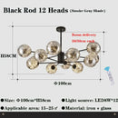GobekUsa Glass Ball Branch Chandelier: Modern LED Crystal Ceiling Lighting for Living Room