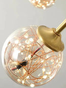 GobekUsa Glass Ball Branch Chandelier: Modern LED Crystal Ceiling Lighting for Living Room