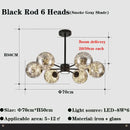 GobekUsa Glass Ball Branch Chandelier: Modern LED Crystal Ceiling Lighting for Living Room