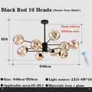 GobekUsa Glass Ball Branch Chandelier: Modern LED Crystal Ceiling Lighting for Living Room
