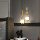 GobekUsa Glass Ball Brass Pendant Light - Nordic Bedroom Simple Home Decor