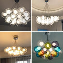 GobekUsa Glass Ball Bubble Chandelier: Nordic Modern Pendant Light for Living Room, Bedroom, Dining Table