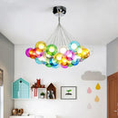 GobekUsa Glass Ball Bubble Chandelier: Nordic Modern Pendant Light for Living Room, Bedroom, Dining Table