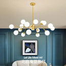 GobekUsa Glass Ball Ceiling Chandelier for Bedroom Dining Living Room Lighting