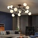 GobekUsa Glass Ball Ceiling Chandelier: Modern Lighting Fixture for Living Room Bedroom Center Table