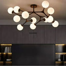 GobekUsa Glass Ball Ceiling Chandelier: Modern Lighting Fixture for Living Room Bedroom Center Table