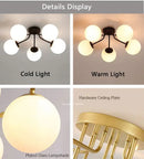 GobekUsa Glass Ball Ceiling Chandelier Pendant Lamp for Modern Living Bedroom
