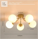 GobekUsa Glass Ball Ceiling Chandelier Pendant Lamp for Modern Living Bedroom