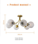 GobekUsa Glass Ball Ceiling Light: Modern Nordic Living Room Dining Room Bedroom Lamp