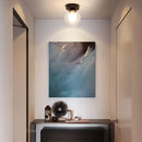 Modern brass & black glass ball ceiling light for living room by Decorbites