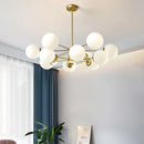GobekUsa Glass Ball Chandelier - Art Deco Black Pendant Lighting for Home Dining Room
