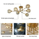 GobekUsa Glass Ball Chandelier for Living Room, Bedroom, and Study