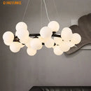 GobekUsa Glass Ball Chandelier for Living Room - Modern Nordic Kitchen Island Ceiling Light