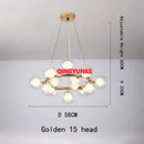 GobekUsa Glass Ball Chandelier for Living Room - Modern Nordic Kitchen Island Ceiling Light