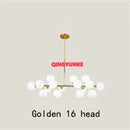 GobekUsa Glass Ball Chandelier for Living Room - Modern Nordic Kitchen Island Ceiling Light