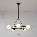 GobekUsa Glass Ball Chandelier LED Hanging Lamp Modern Nordic Style Pendant Light