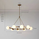 GobekUsa Glass Ball Chandelier LED Hanging Lamp Modern Nordic Style Pendant Light