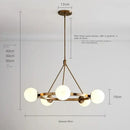 GobekUsa Glass Ball Chandelier LED Hanging Lamp Modern Nordic Style Pendant Light
