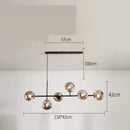 GobekUsa Glass Ball Chandelier LED Pendant Light for Modern Kitchen, Bar, and Loft