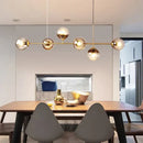 GobekUsa Glass Ball Chandelier LED Pendant Light for Modern Kitchen, Bar, and Loft