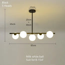 GobekUsa Glass Ball Chandelier - Modern LED Pendant Lamp for Home Decor