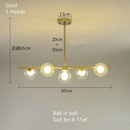 GobekUsa Glass Ball Chandelier - Modern LED Pendant Lamp for Home Decor
