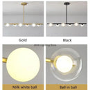 GobekUsa Glass Ball Chandelier - Modern LED Pendant Lamp for Home Decor