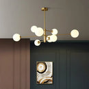 GobekUsa Glass Brass Chandelier: Nordic Modern Pendant Lights for Home, Living Room, Bedroom, Restaurant