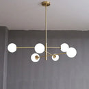 GobekUsa Glass Brass Chandelier: Nordic Modern Pendant Lights for Home, Living Room, Bedroom, Restaurant