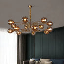 GobekUsa Glass Bubble Chandelier: Luxury LED Glass Ball Suspension Lamp for Living Room, Bedroom, and Shop