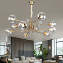 GobekUsa Glass Bubble Chandelier: Luxury LED Glass Ball Suspension Lamp for Living Room, Bedroom, and Shop