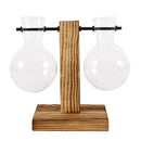 GobekUsa Glass Bulb Vase with Wooden Stand
