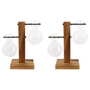 GobekUsa Glass Bulb Vase with Wooden Stand