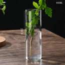 Modern ribbed clear glass flower vase desktop living room planter by Decorbites