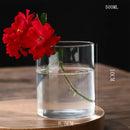 Modern ribbed clear glass flower vase desktop living room planter by Decorbites