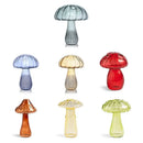 Colorful translucent glass mushroom shaped vase set living room decor by Decorbites