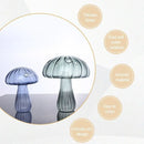 Colorful translucent glass mushroom shaped vase set living room decor by Decorbites