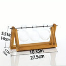 GobekUsa Glass Planter Propagation Station with Wooden Rack