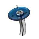 GobekUsa Glass Rocker Handle Basin Faucet, Waterfall Mixer Taps, Chrome Finish