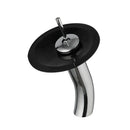 GobekUsa Glass Rocker Handle Basin Faucet, Waterfall Mixer Taps, Chrome Finish