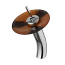 GobekUsa Glass Rocker Handle Basin Faucet, Waterfall Mixer Taps, Chrome Finish