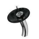 GobekUsa Glass Rocker Handle Basin Faucet, Waterfall Mixer Taps, Chrome Finish