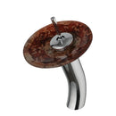 GobekUsa Glass Rocker Handle Basin Faucet, Waterfall Mixer Taps, Chrome Finish