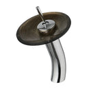 GobekUsa Glass Rocker Handle Basin Faucet, Waterfall Mixer Taps, Chrome Finish