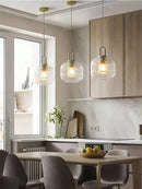 GobekUsa Glass Stripe LED Pendant Lights for Stylish Indoor Home Decor