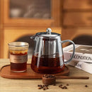 Modern clear glass tea jug set with stainless steel lid kitchenware by Decorbites