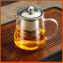 Modern clear glass tea jug set with stainless steel lid kitchenware by Decorbites